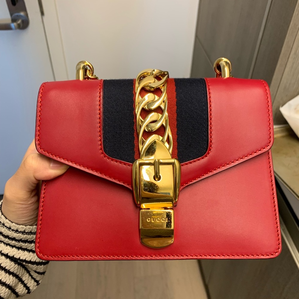 Sold Gucci Sylvie leather mini chain bag
